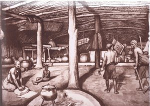 Inside a Kaffir Kraal, from MacMillan School Posters