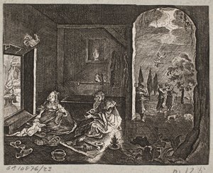 Illustration for Adam Olearius, “Persianischer Rosenthal von einem Sinnreichen Poeten Schich Saadi [etc.]”, Schleswig 1660 by J. Muller