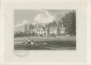 Hagley Hall: Engraving by John Preston Neale