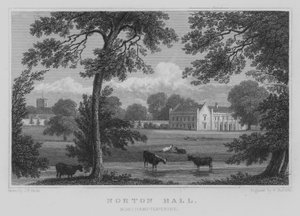 Norton Hall, Northamptonshire (engraving) by John Preston Neale