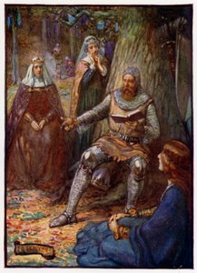 Robert the Bruce, King of Scotland, Reading Stories to His Followers, 14th Century by J. R. Skelton