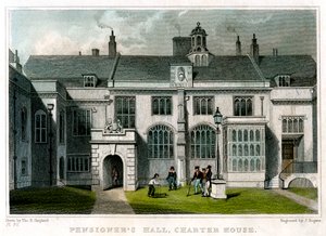 Pensioners Hall, Charterhouse, London, 1830 by J. Rogers