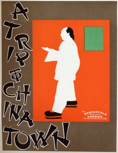 A trip to Chinatown, musical play by Charles Hoyt. Poster by Berggarstaff, England, c.1891-1895 by J. and W. Beggarstaff