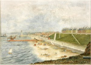 Roker Terrace and Harbour Entrance from Holey Rock by J. Webster