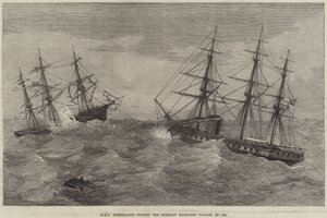 HMS Immortalite Finding the Derelict Margaret Pollock at Sea by J. Wells