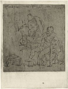 Three Men Around a Table by Jabes Heenck