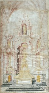Drawing of the Main Altarpiece of Santa Maria d