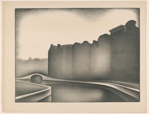 Houses by the water by Jacob Bendien (signed by artist)