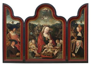 Tryptich of Pompeius Otto and His Wife Gerbich Claesdr by Jacob Cornelisz van Oostsanen