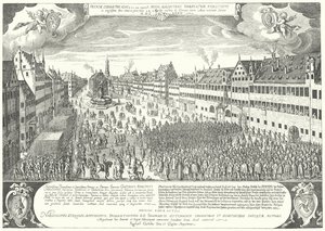 The city of Augsburg pays homage to Gustavus Adolphus of Sweden by Jacob Custodis
