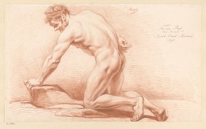 Kneeling Male Nude, Seen from the Side (2nd Prize 1797) by Jacob Ernst Marcus