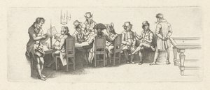 Men in a Coffeehouse with a Billiard Table (Study Prints)