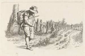 Traveler on a Country Road (Study Prints) by Jacob Ernst Marcus