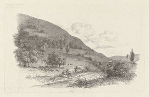 Carriage in a Landscape (series title: Study Prints / Etudes Gravées) by Jacob Ernst Marcus