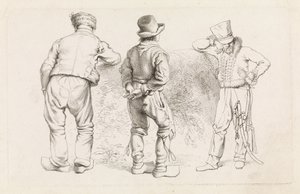 Study Sheet with Three Standing Figures (series title: Study Prints / Etudes gravées) by Jacob Ernst Marcus