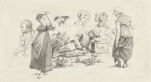 Study Sheet with a Sleeping Boy and Figures