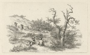 Draftsmen in a Dune Landscape by Jacob Ernst Marcus