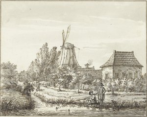 Two Anglers by a Ditch by Jacob Ernst Marcus