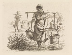 Two Milkmaids (series title: Study Prints) by Jacob Ernst Marcus