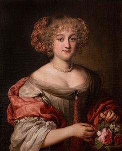 Portrait of a Lady of the Colonna Family, Half-Length, in a Dove-Grey Gown and Pink Silk Wrap