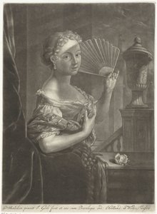 Young Woman with Fan by Jacob Gole
