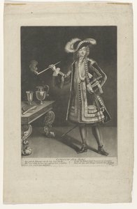 Portrait of Captain Jan Bart, Standing with Pipe by Jacob Gole