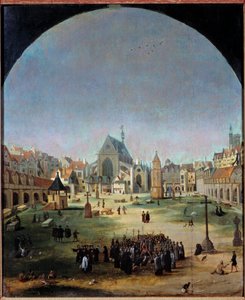 The Cemetery of the Innocents and Its Mass Grave Under the Reign of Francois I by Jacob Grimmer