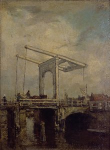 A Drawbridge in a Dutch Town, 1875 by Jacob Henricus or Hendricus Maris
