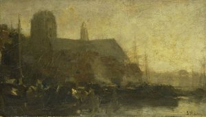 Ships in the Port of Dordrecht by Jacob Henricus or Hendricus Maris