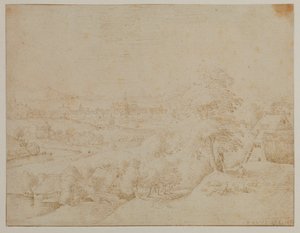 Landscape with a Town by Jacob I Savery