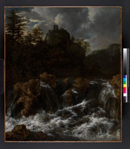 Landscape with waterfall by Jacob van Ruisdael