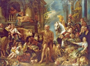 Diogenes Searching for an Honest Man by Jacob Jordaens