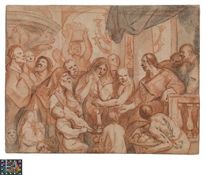Christ and the Adulterous Woman, Preparatory Sketch, Reverse: The Arrest of Christ