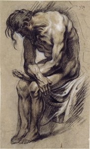Seated Naked Man, Study for a Christ During the Crowning with Thorns by Jacob Jordaens