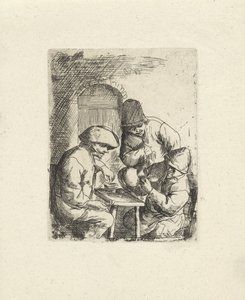 Three Men and an Empty Jug (Copies after Adriaan van Ostade) by Jacob Laurensz. van der Vinne