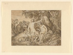Paris and Oenone or Angelica and Medoro Carving Their Names in a Tree by Jacob Lois