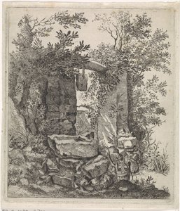 Dilapidated Stone Gate in a Landscape by Jacob Lutma