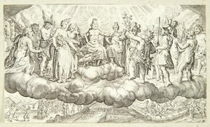 Bacchus Offering Wine to Jupiter by Jacob Matham