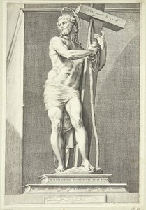 Jesus Standing with the Cross by Jacob Matham