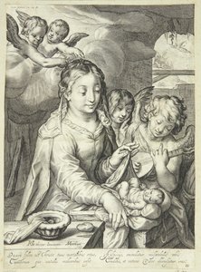 Virgin Mary with Child Surrounded by Angels
