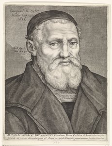 Portrait of Michelangelo by Jacob Matham