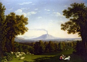 Landscape with the Palace at Caserta and Vesuvius by Jacob Philipp Hackert