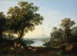 Riverside Landscape by Jacob Philipp Hackert