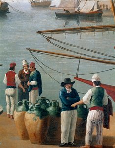 Fishermen and Olive Oil Dealer in Naples, Italy by Jacob Philippe Hackert