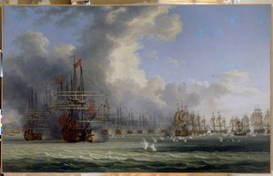 The Battle of Chesma. Beginning of the Fight on 5 July 1770
