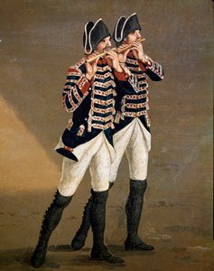 Musicians of the Bourbon Orchestra (detail) by Jacob Philippe Hackert