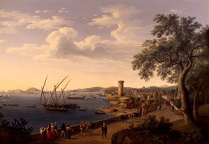 The Port of Gaeta, the Pier and the Fortress by Jacob Philippe Hackert