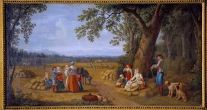 The Harvest at Carditello near Caserta by Jacob Philippe Hackert