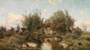 Landscape near Waasmunster by Jacob Rosseels
