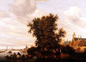 The Maas near Gorkum by Jacob Salomonsz. (circle of) Ruysdael
